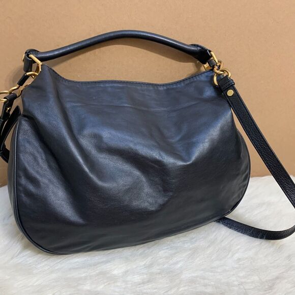 MARC JACOBS Vintage Black Leather Totally Turnlock Double Pocket Slouch Hobo - Picture 6 of 16